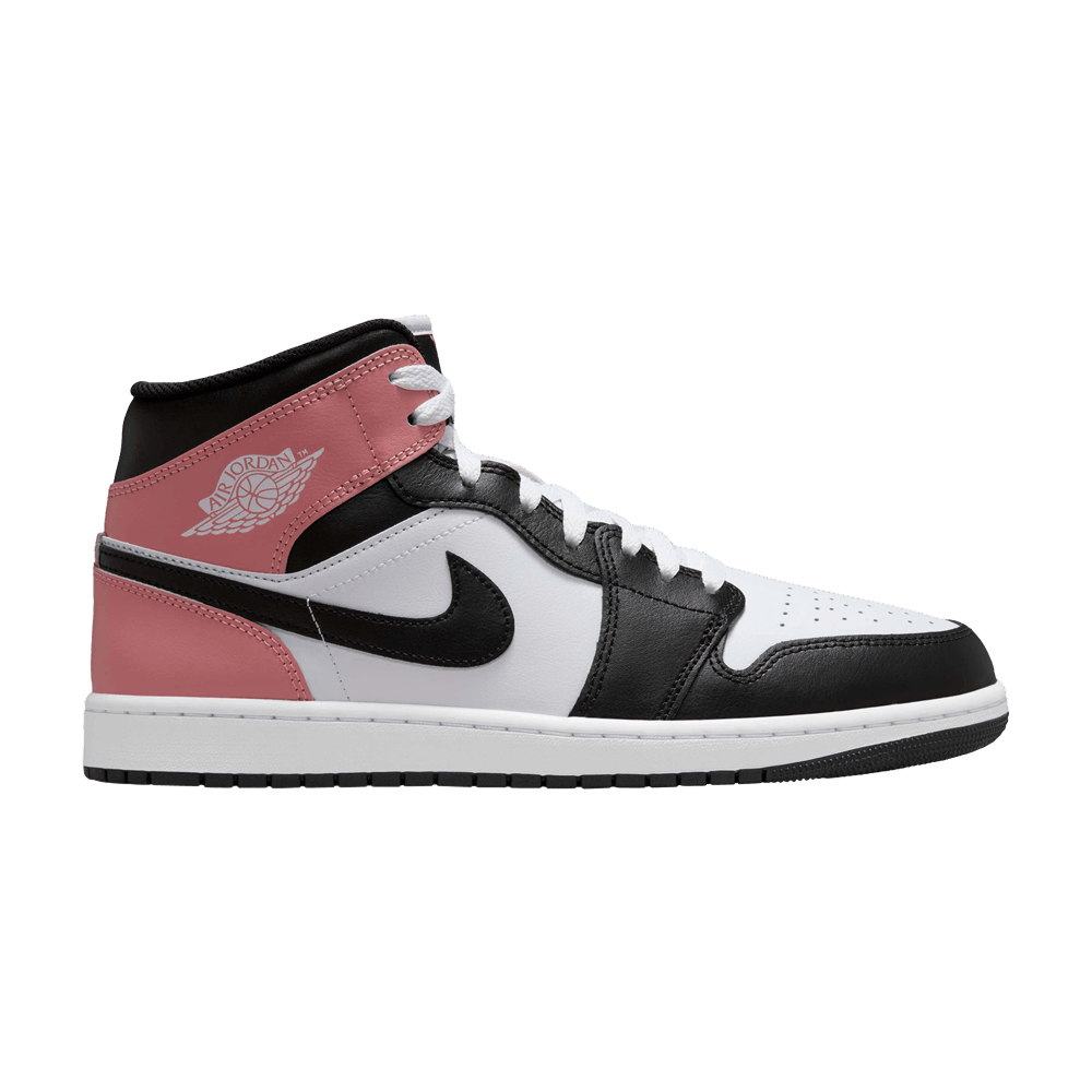 Jordan 1 Mid Blanc Rose Rouille Noir