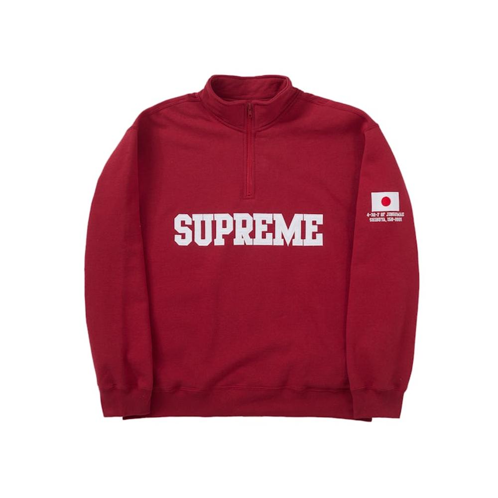 Supreme Tokyo Shop Flag Half Zip Pullover Red