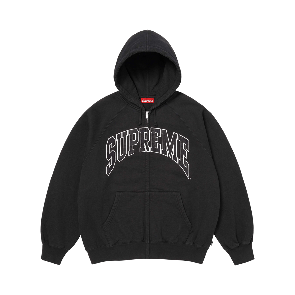 Sweatshirt à capuche zippé Supreme Cracked Raglan 'Black'